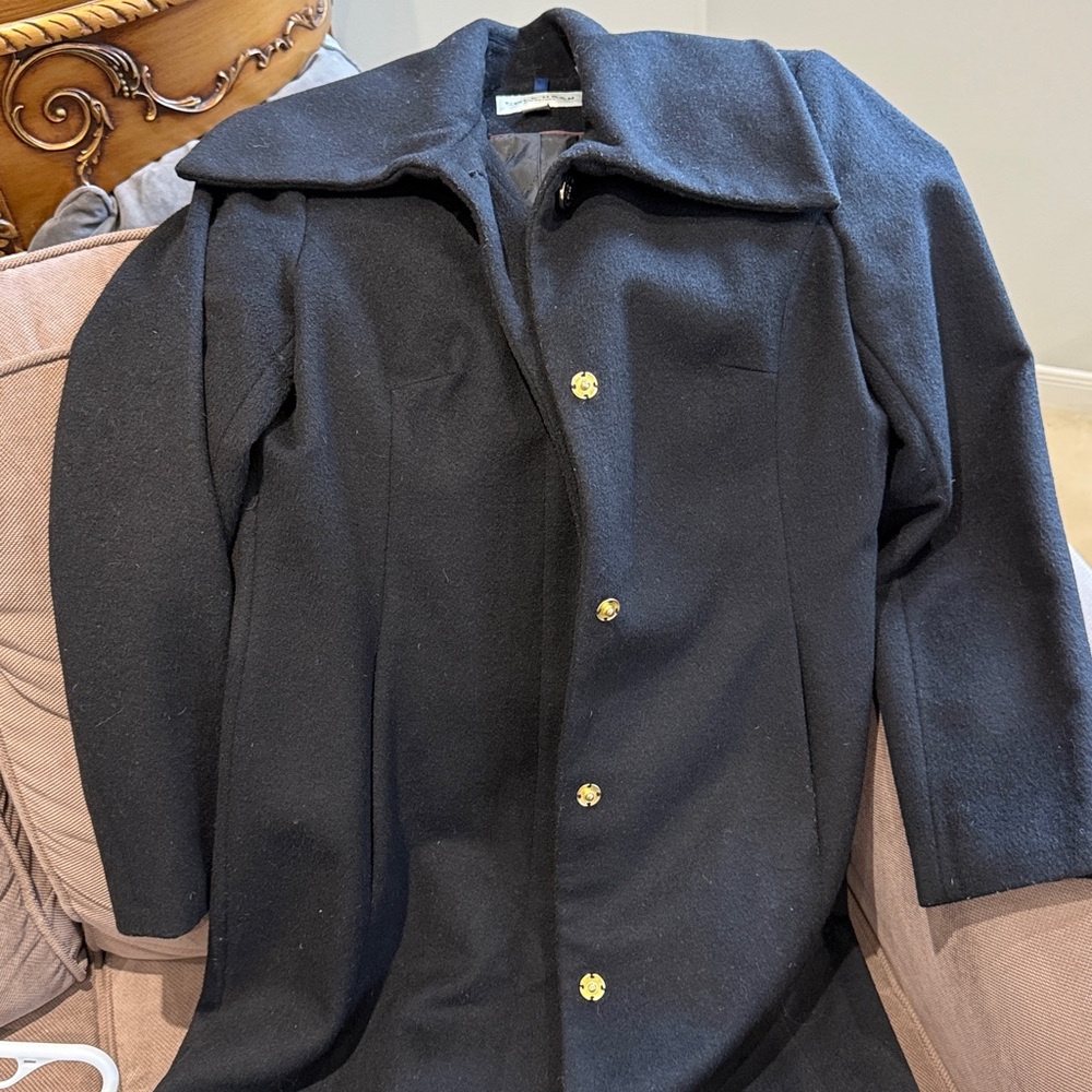 Cole Haan Signature Women's Black Classic Pea Coat Size 6-8 Excellent Like New